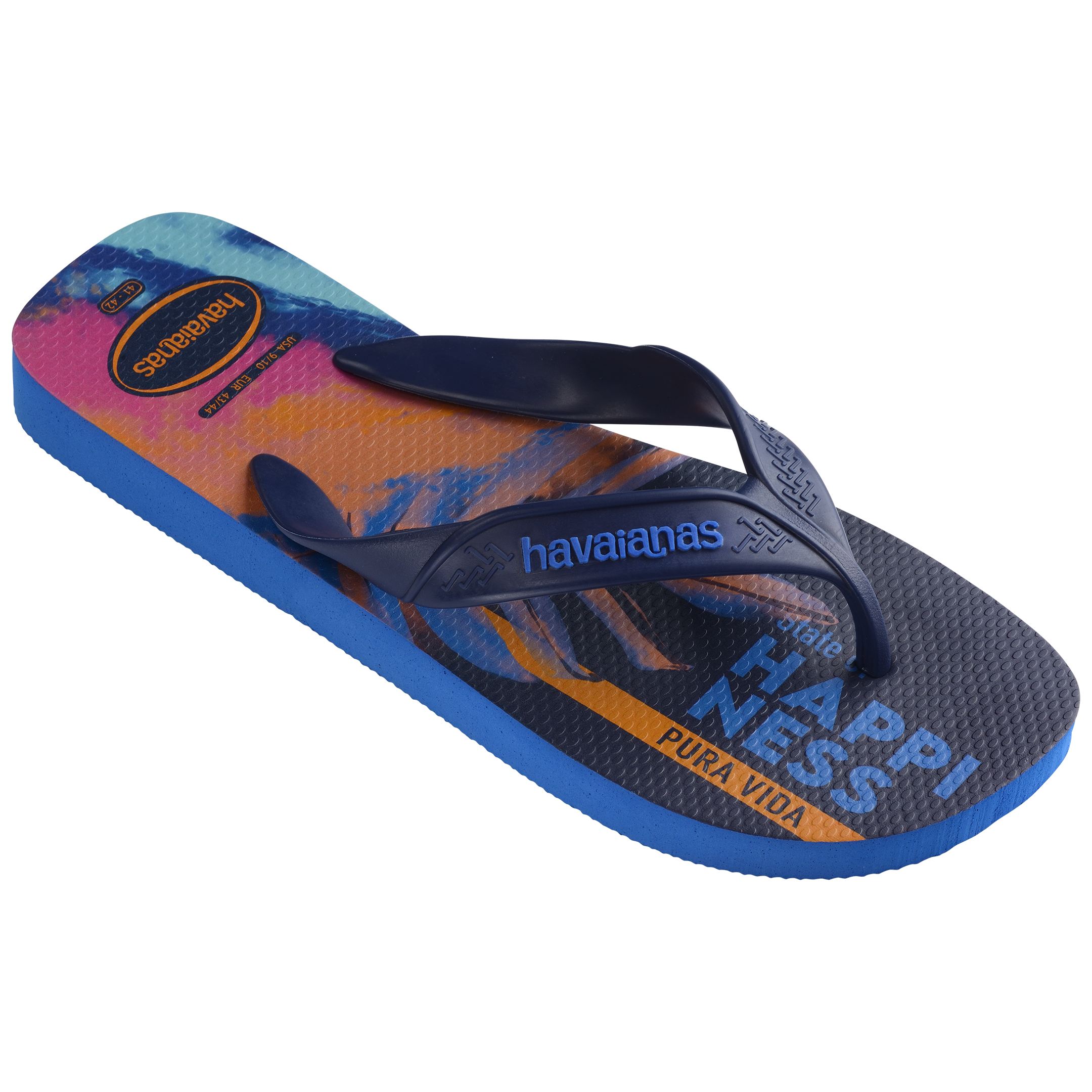 Ciabatte infradito da uomo blu con stampa sulla suola Havaianas Surf, Brand, SKU p422000308, Immagine 0